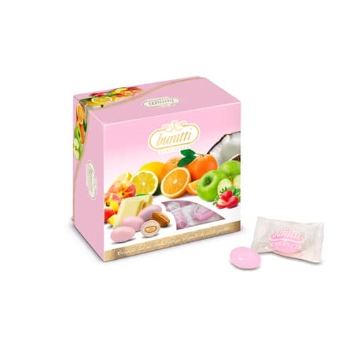 vassoio confetti rosa alla frutta